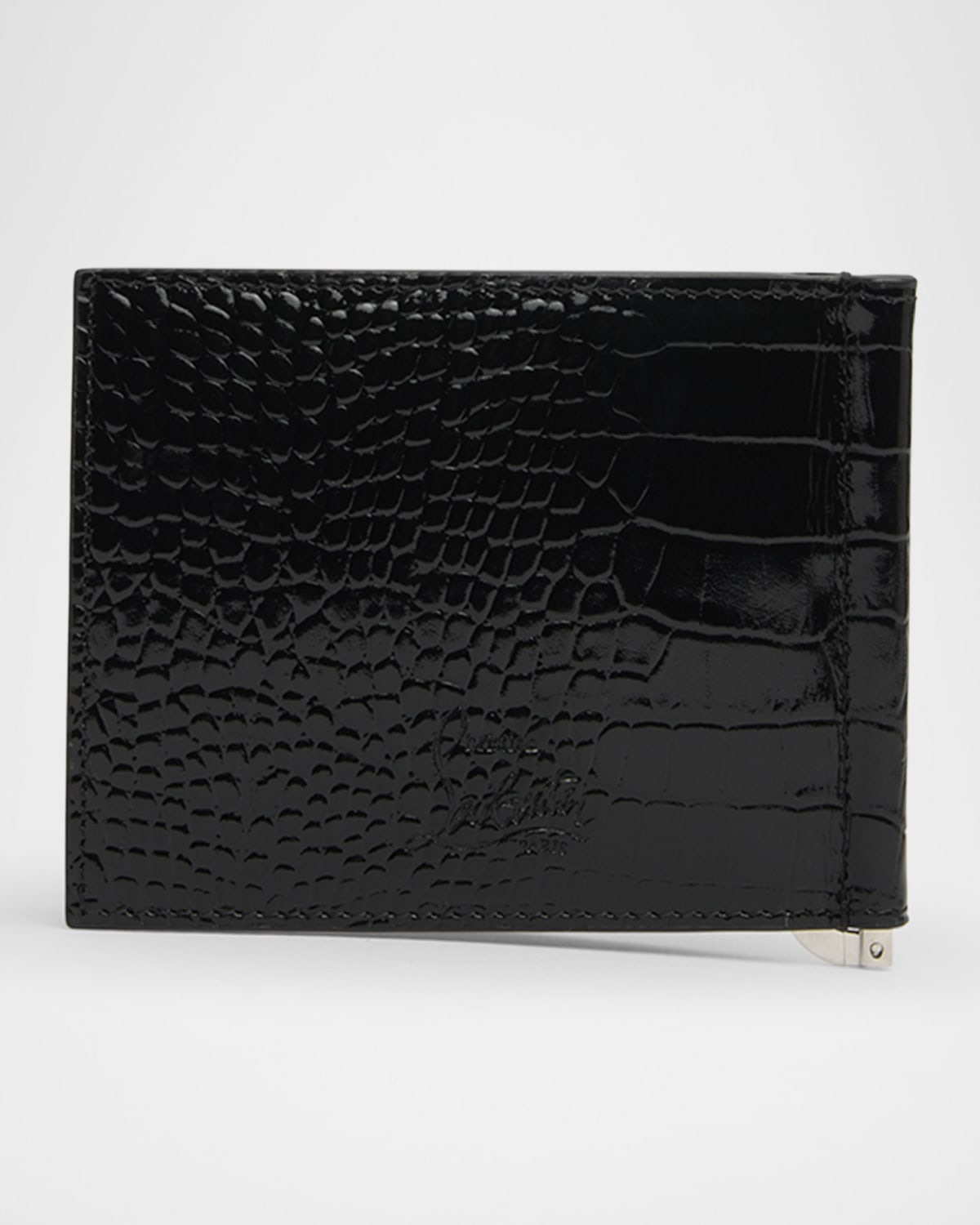 Men's Mooncrest Croc-Print Leather Money Clip Wallet - 3