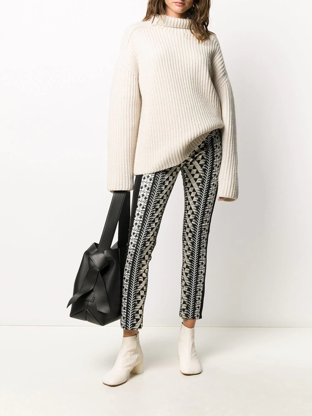 Two-tone  print trousers - 2