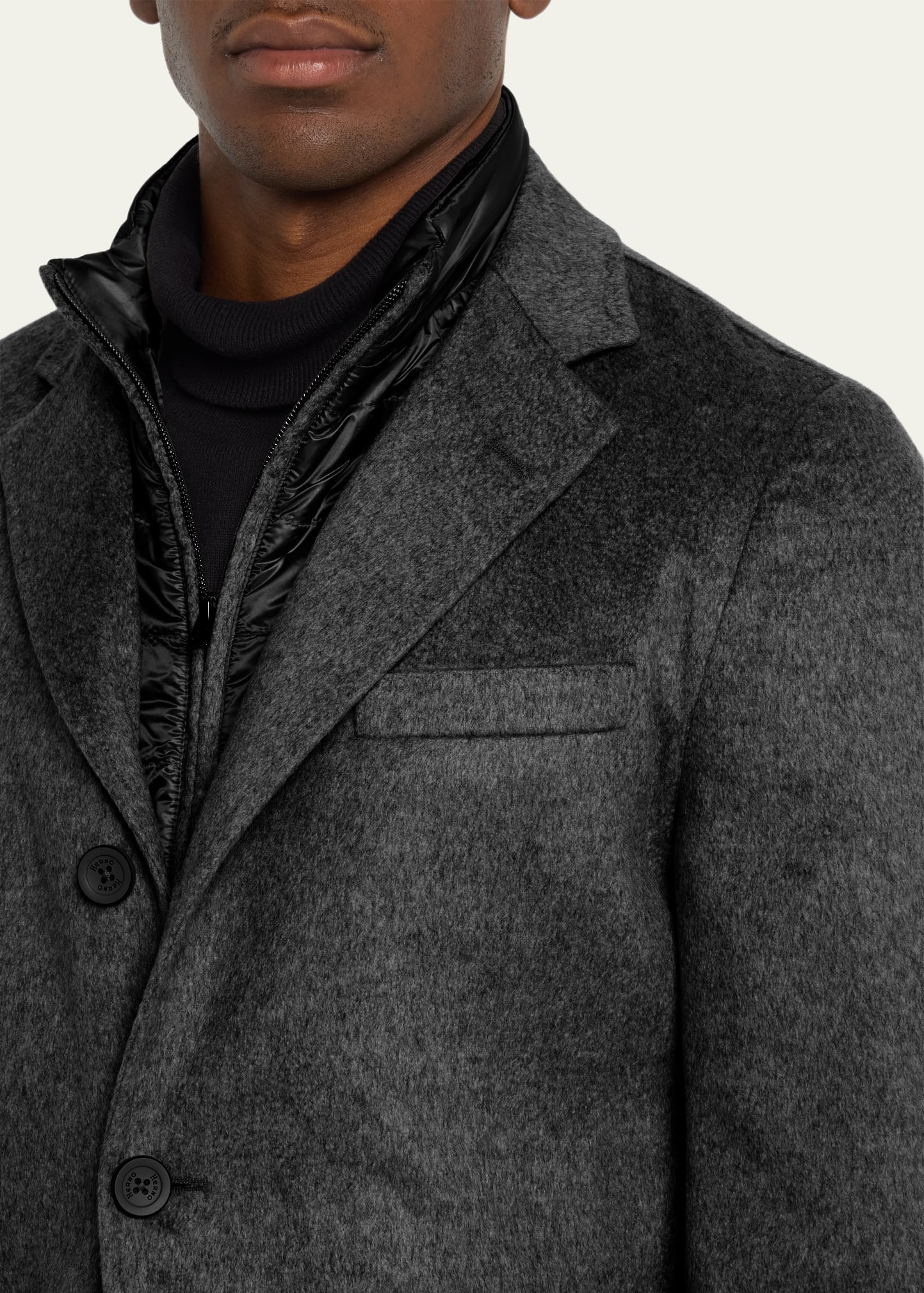 Men's Cashmere Blazer with Detachable Bib - 5