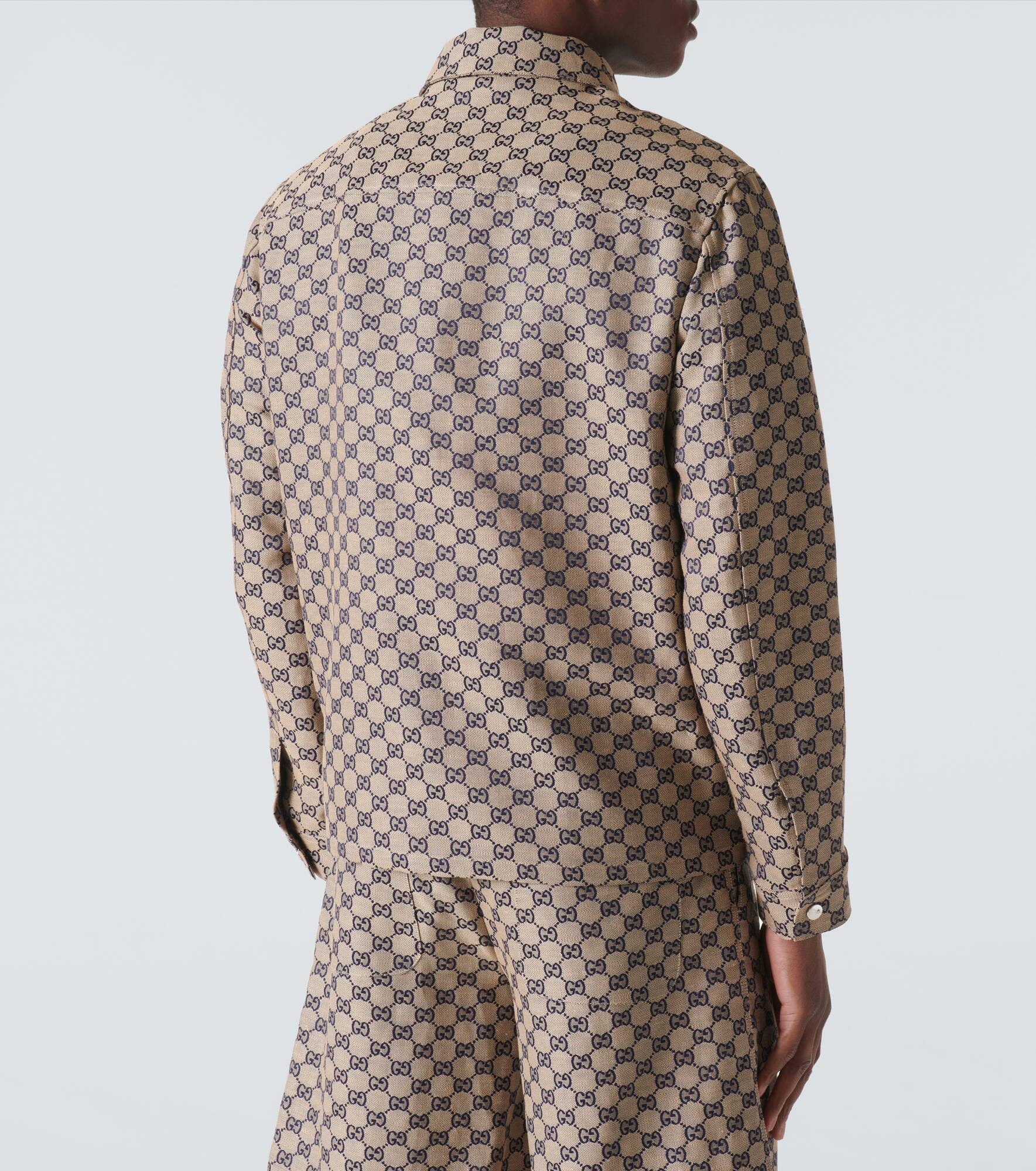 GG linen-blend canvas jacket - 4