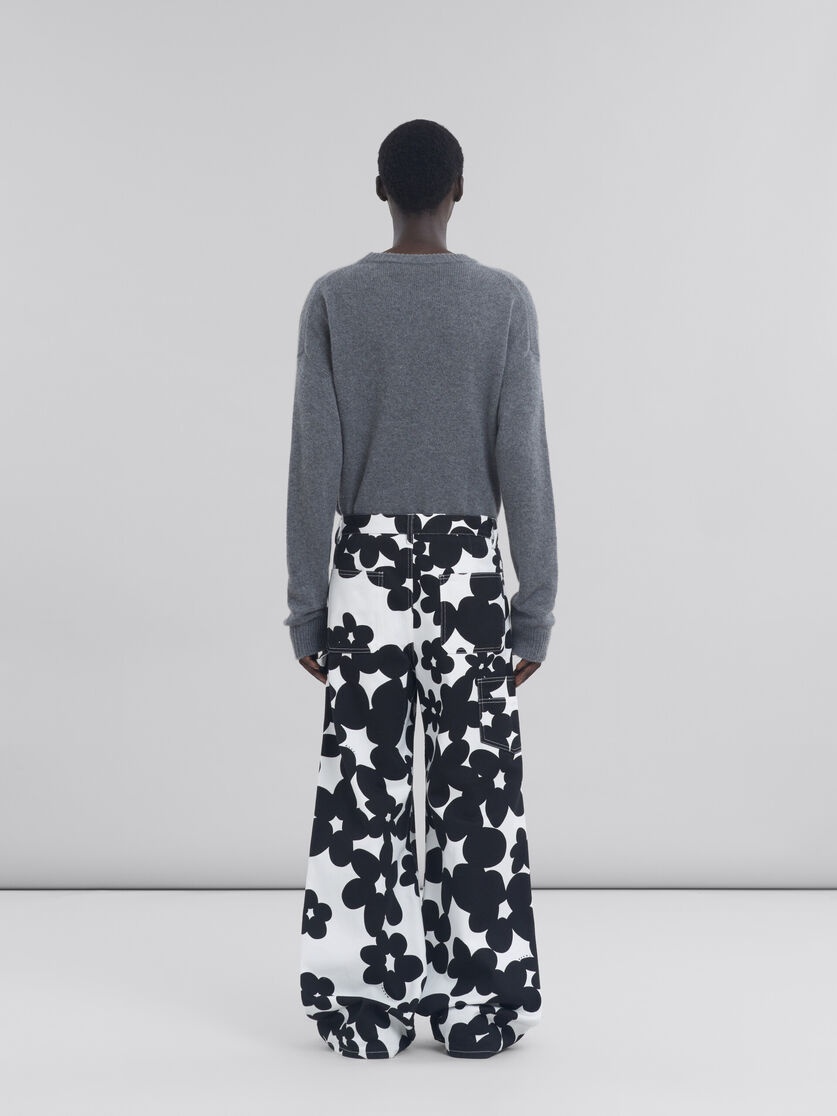 COTTON CARGO PANTS WITH BLACK AND WHITE DILLIES PRINT - 3