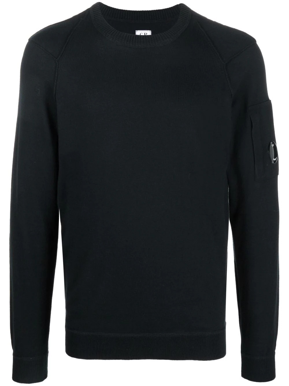 Lens-detailed sleeve jumper - 1