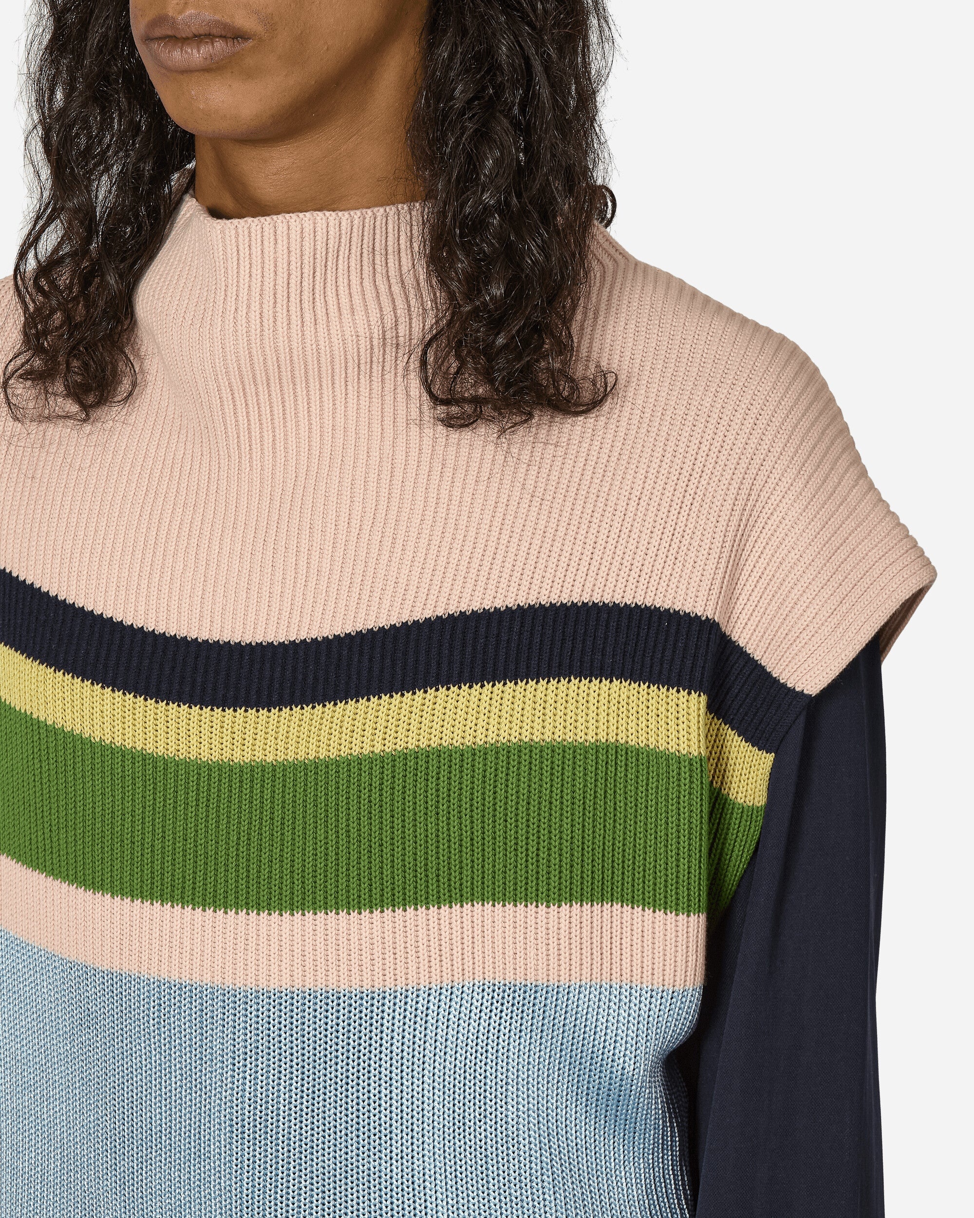 Essick Stripe Short Sleeve Sweater Pink / Sky Blue - 5