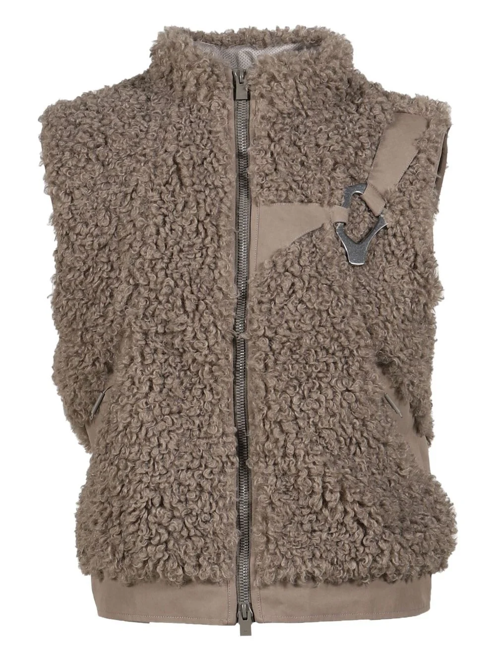 buckle-detail teddy vest - 1