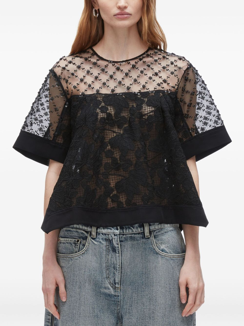 beaded lace top - 3