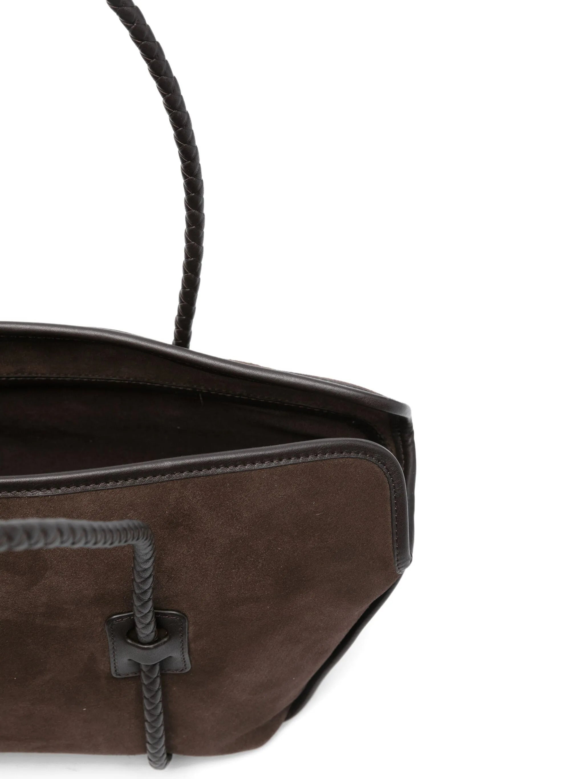 Hereu Braided-handle Suede Shoulder Bag - 4