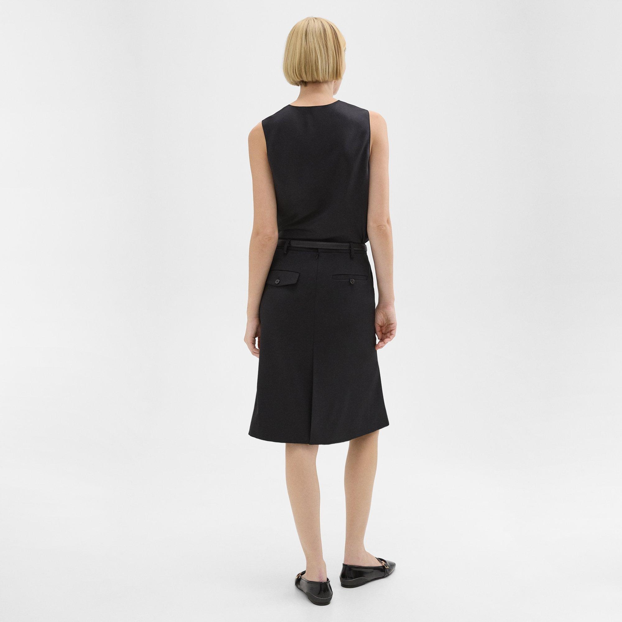 Wool Gabardine Trumpet Skirt - 4
