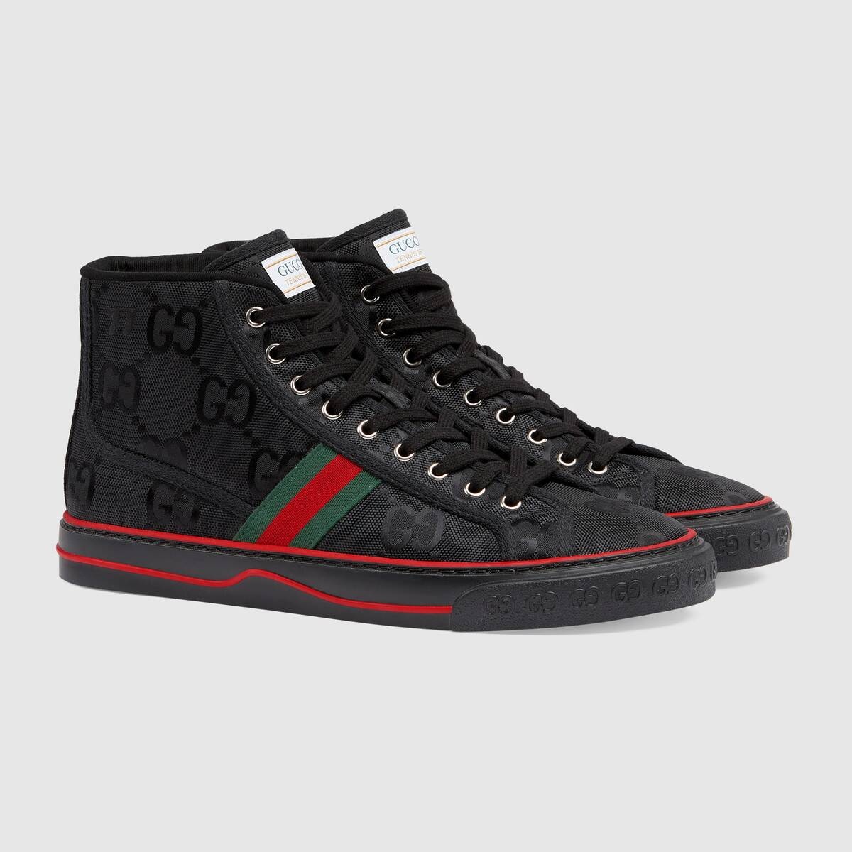 Men's Gucci Off The Grid High Top Sneaker In Black GG ECONYL®