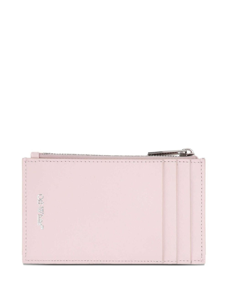 Off-White striped-print zip wallet outlook