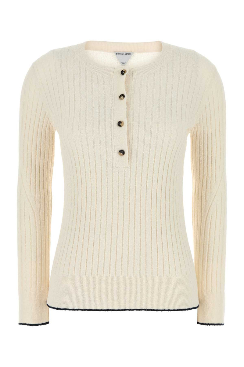 Ivory Bouclã© Top White Exterior: Cotton Nylon Maglie 1