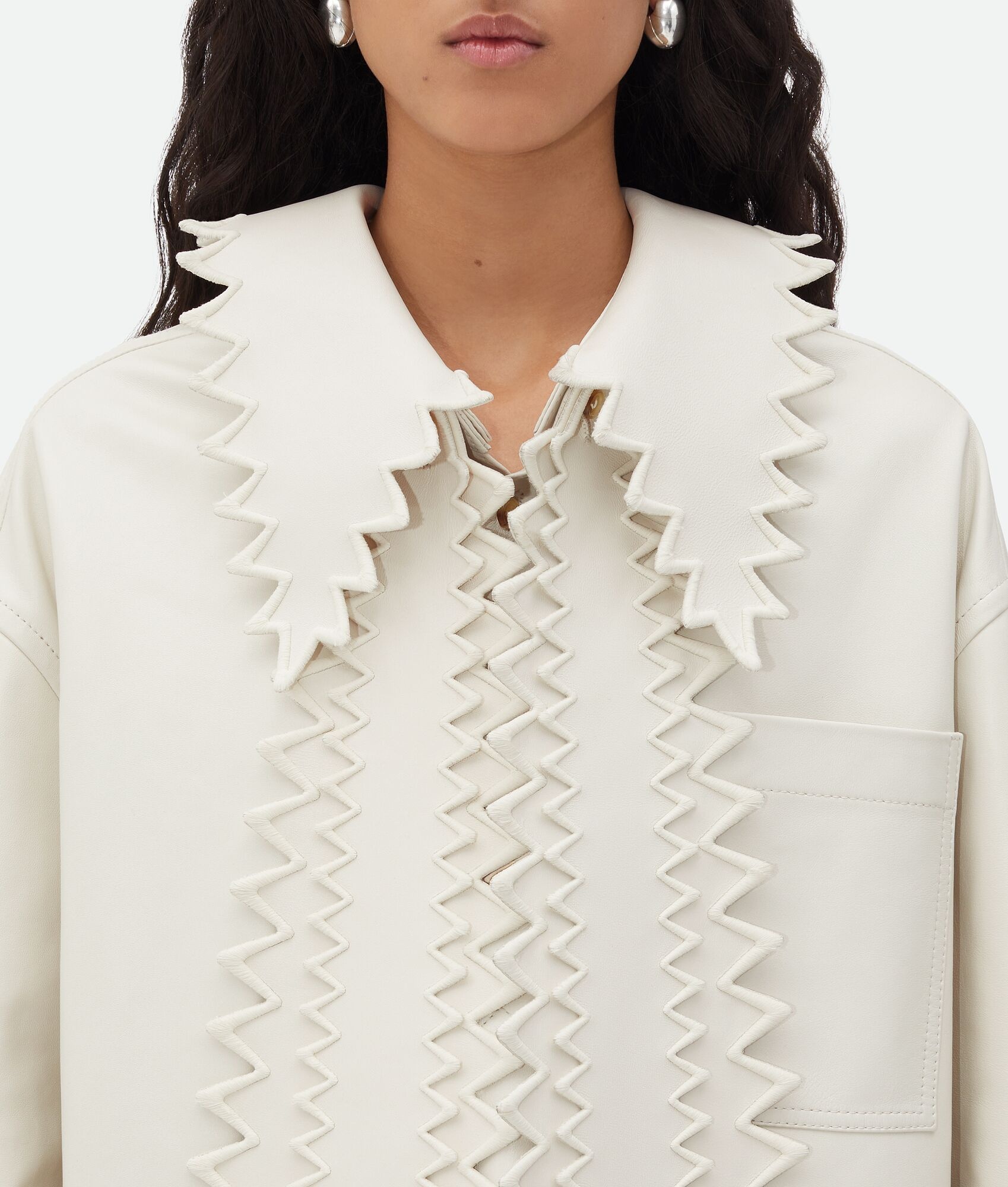 English Embroidery Leather Dress - 7