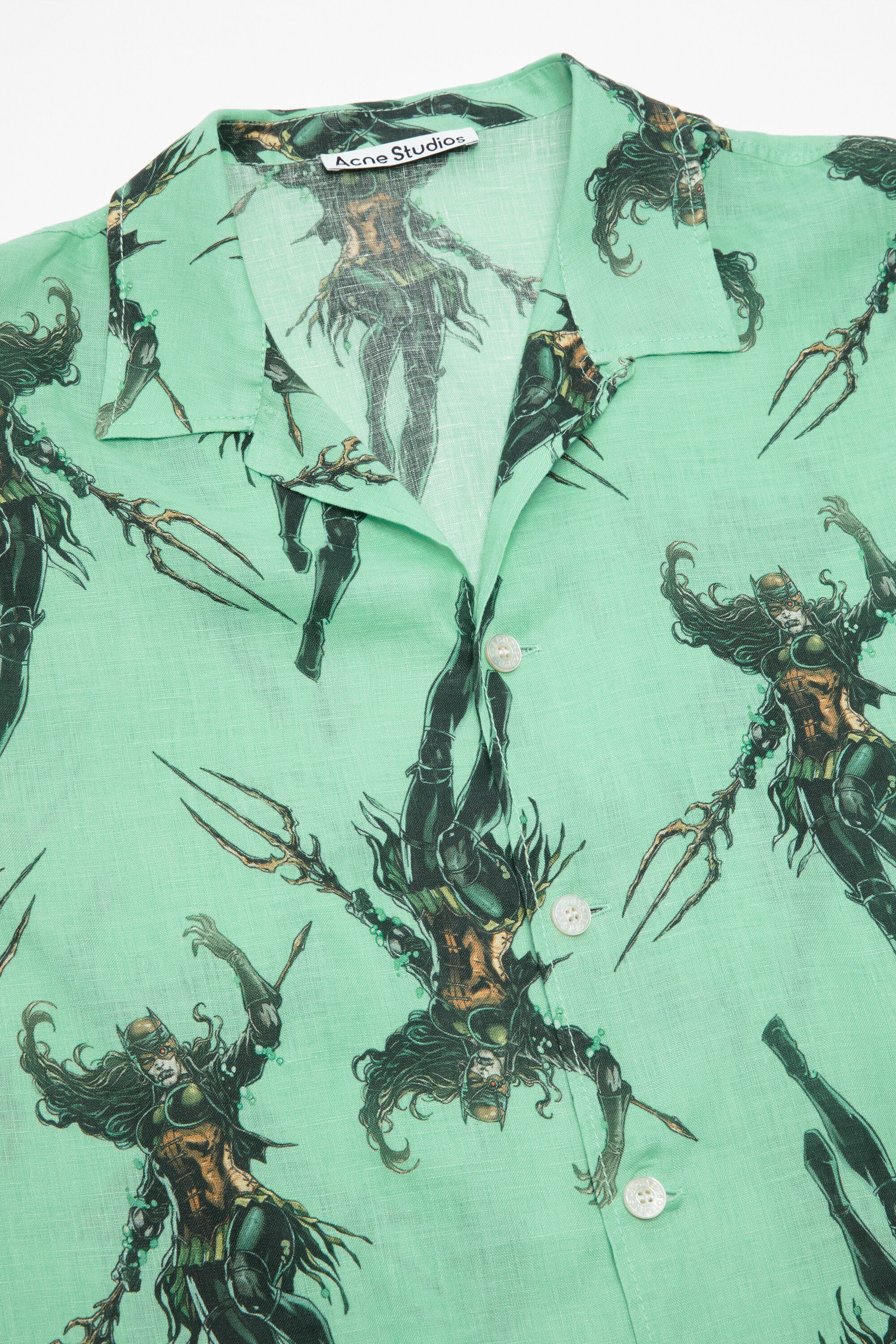 Button-up shirt printed - Green - 5