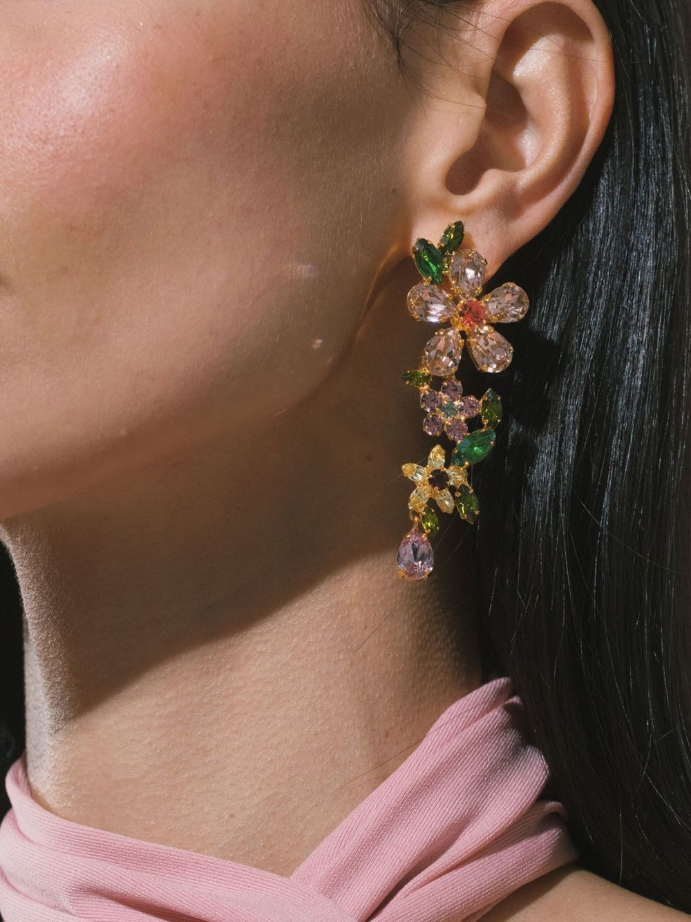 Cosetta crystal-flower earrings - 2