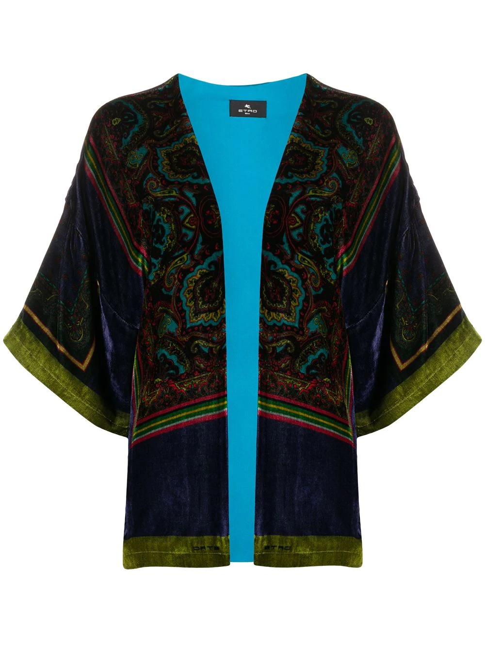 carpet-print velvet jacket - 1