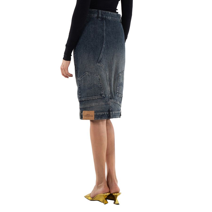 Balenciaga Deconstructed Midi Denim Skirt - 5