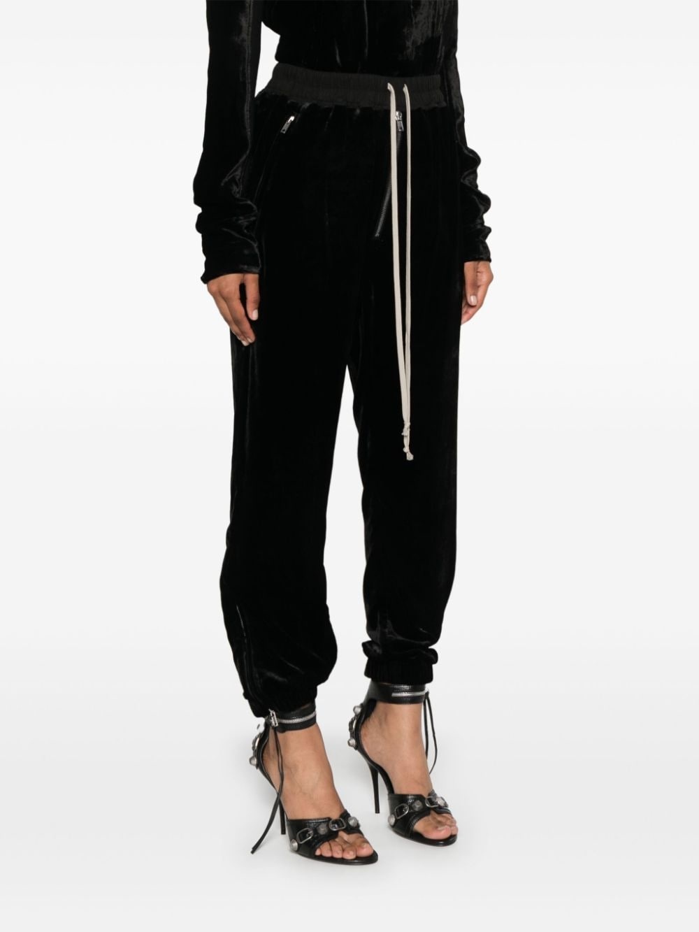 drop-crotch velour track pants - 3