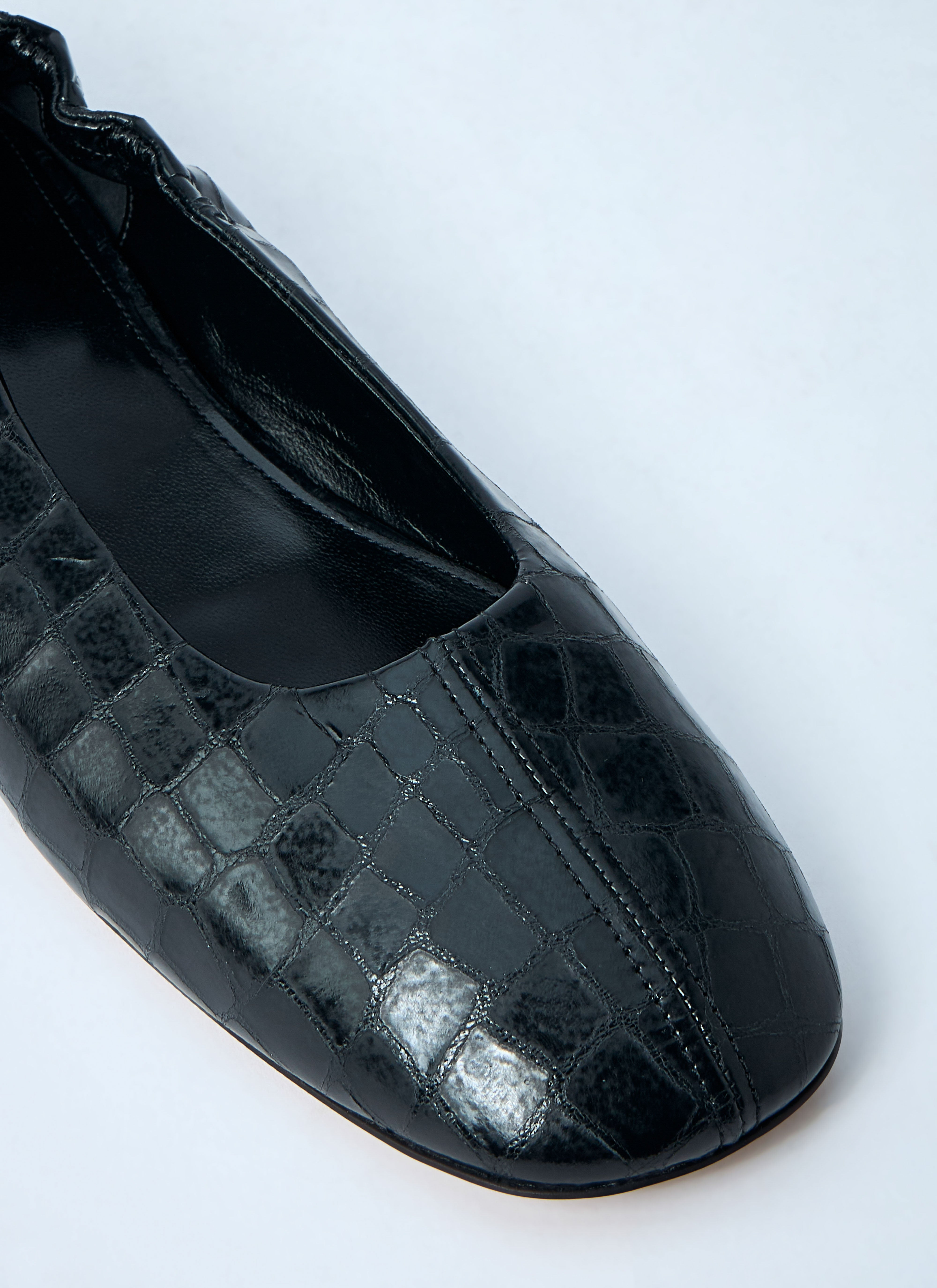 Dries Van Noten Women Croc-Embossed Ballerina Flats - 3