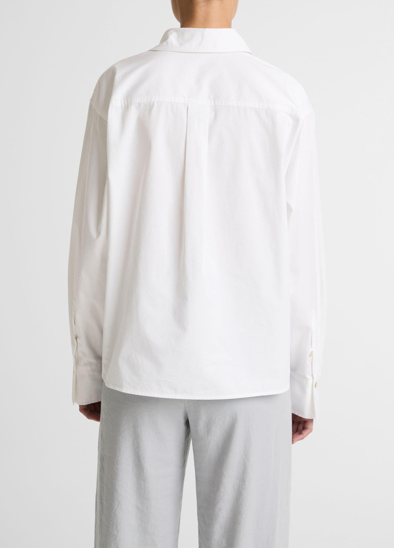 Vince Cotton Cropped Button-Front Shirt outlook