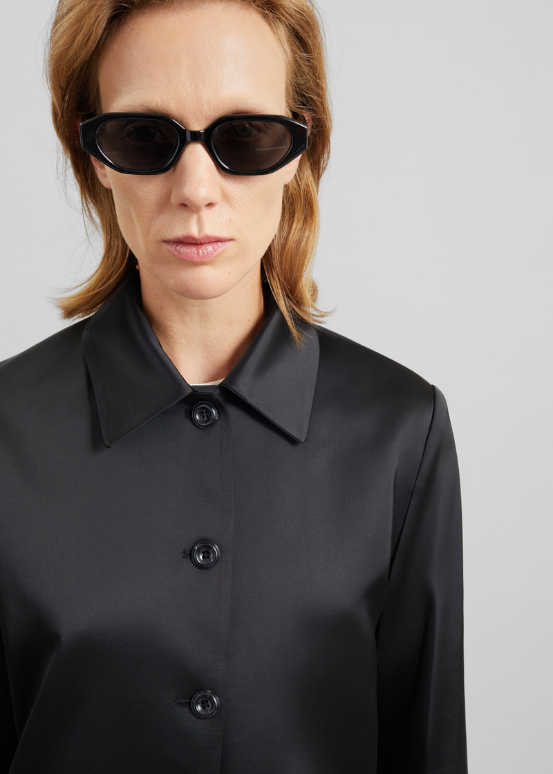 Vavin Satin Long Jacket - Black 5