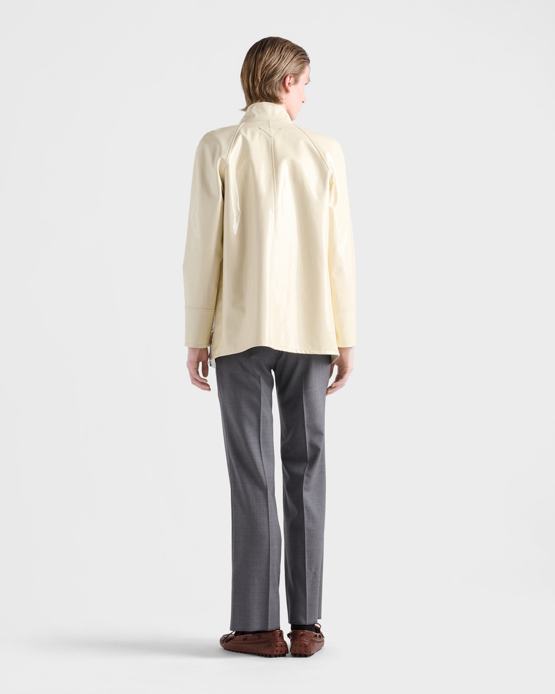 Shiny nappa leather caban jacket 5