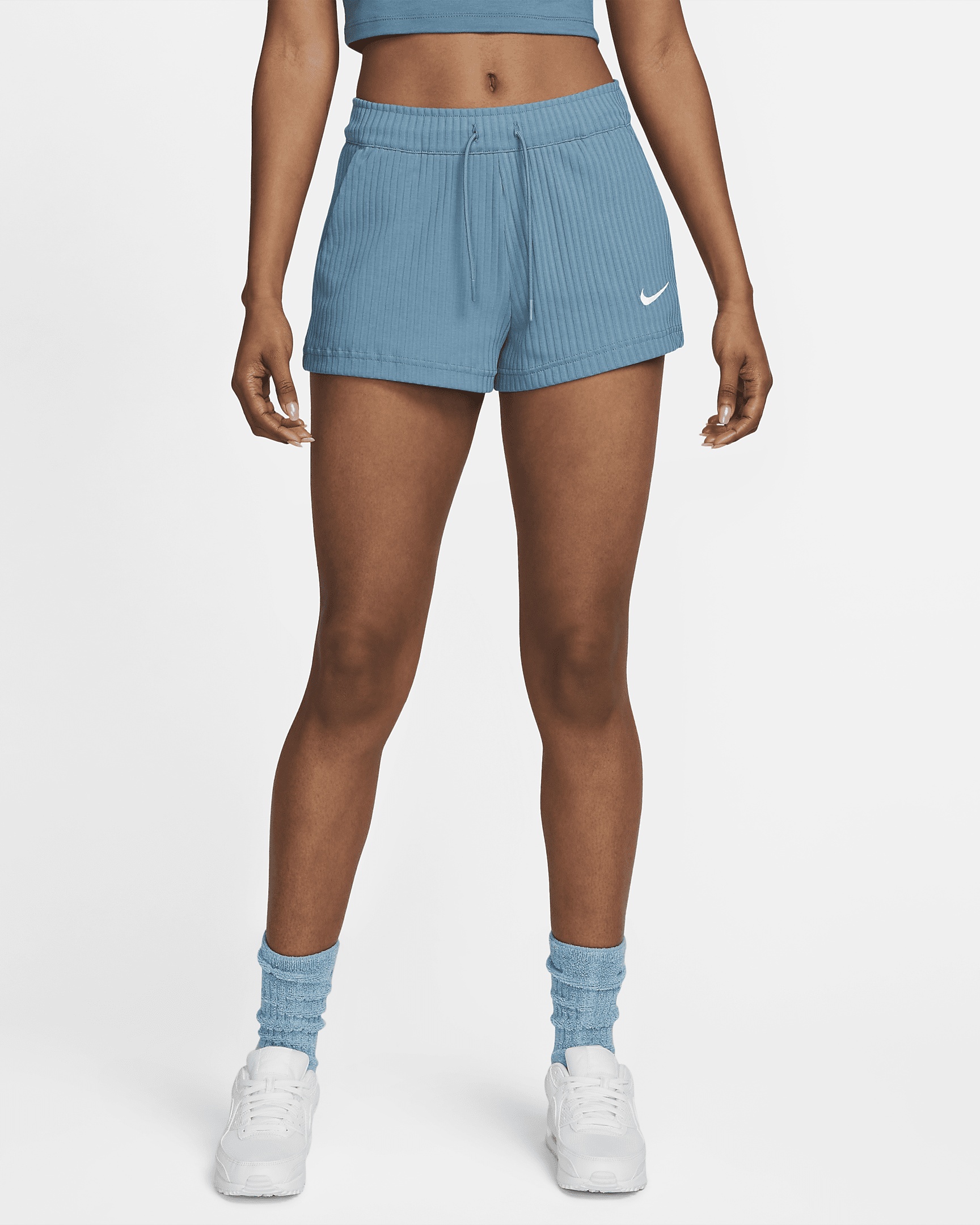 Women's Nike Sportswear High-Waisted Ribbed Jersey Shorts - 1