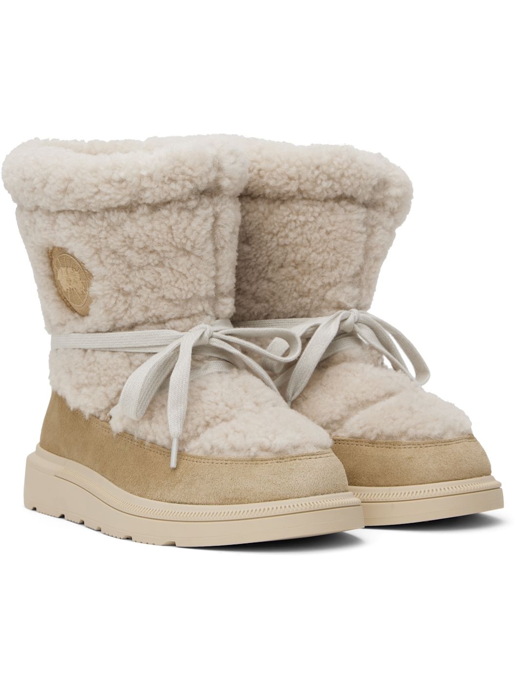 Beige Demma Shearling Puffer Boots - 4