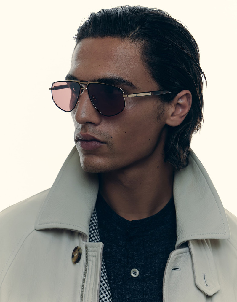 Dike 18k gold-plated titanium sunglasses with polarized lenses 4