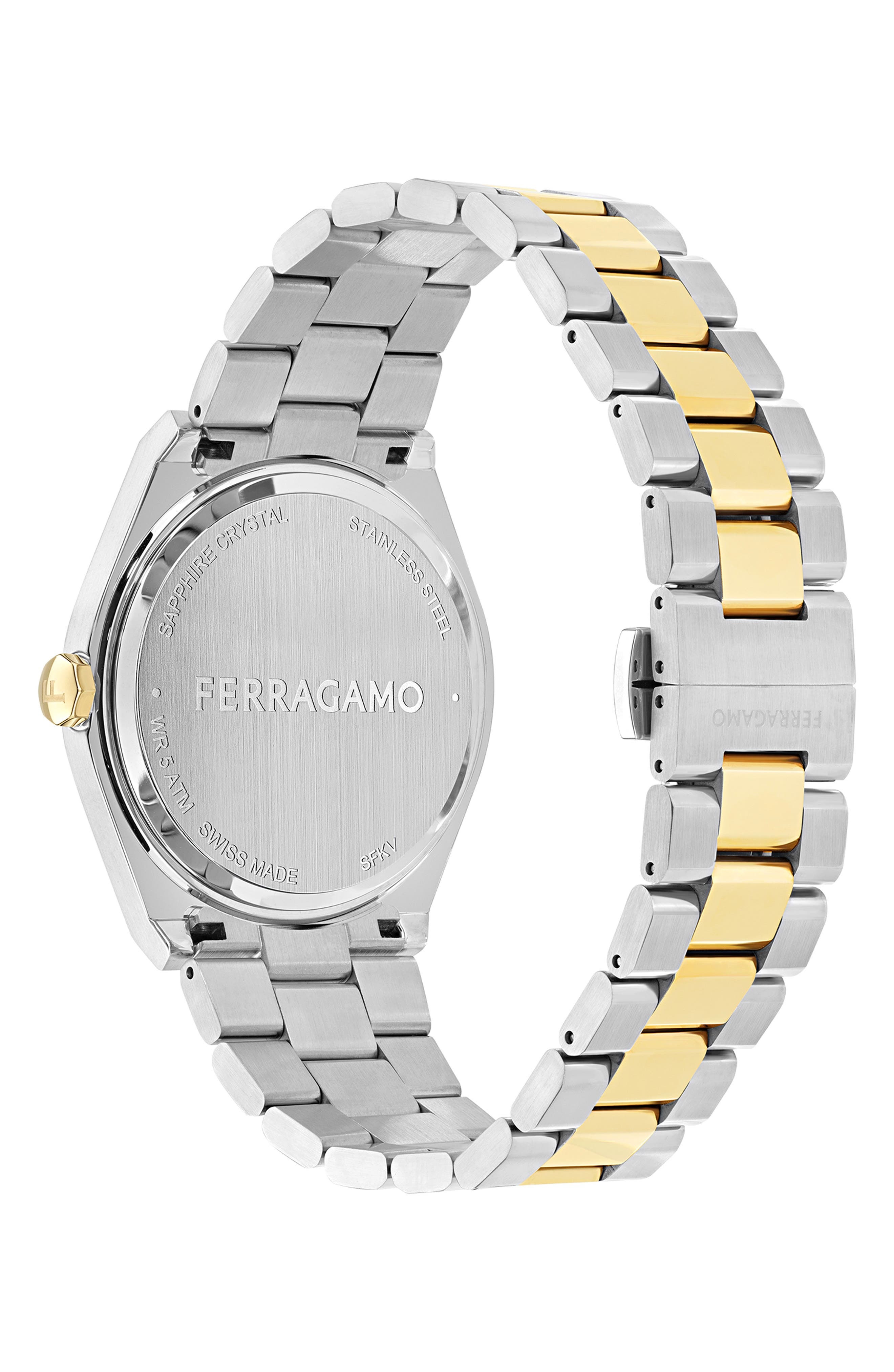 FERRAGAMO Vega Upper East Two-Tone Bracelet Watch, 40mm in Two Tone at Nordstrom - 3