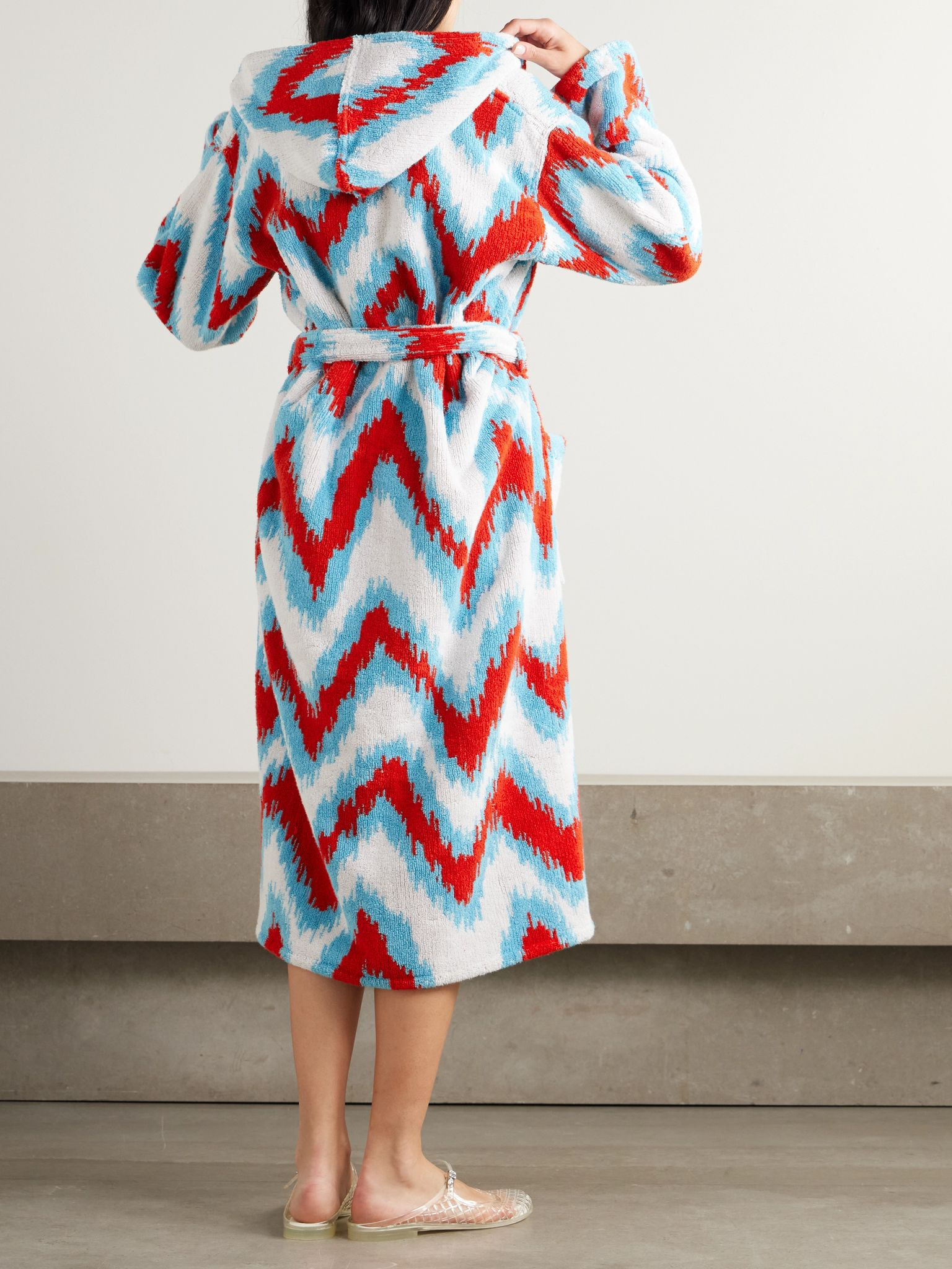 Belted striped cotton-terry robe Multi - 3