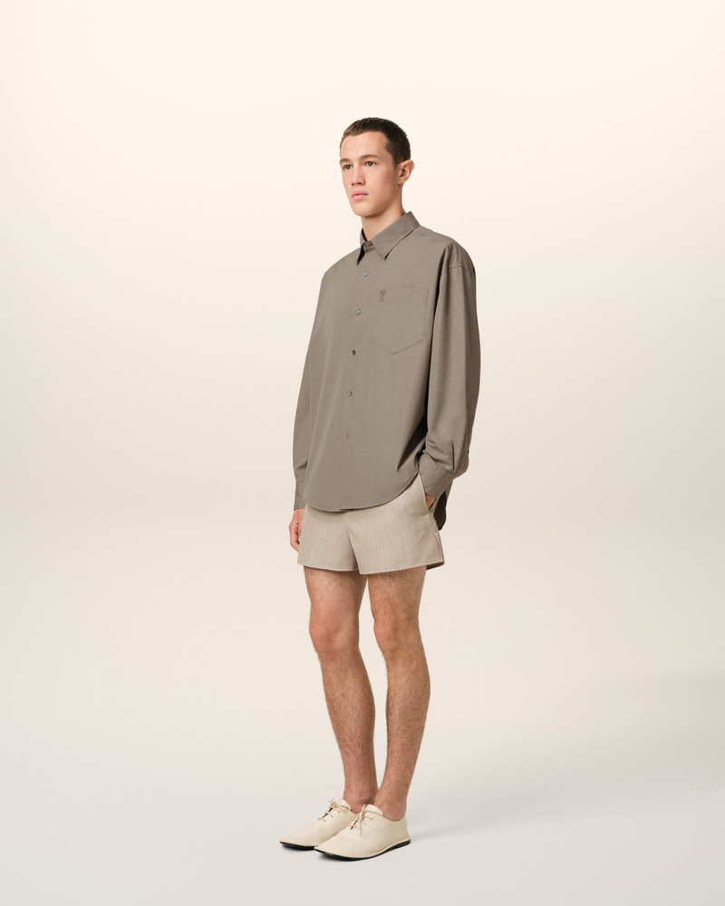 BEIGE COTTON AMI DE COEUR BOXY SHIRT 6