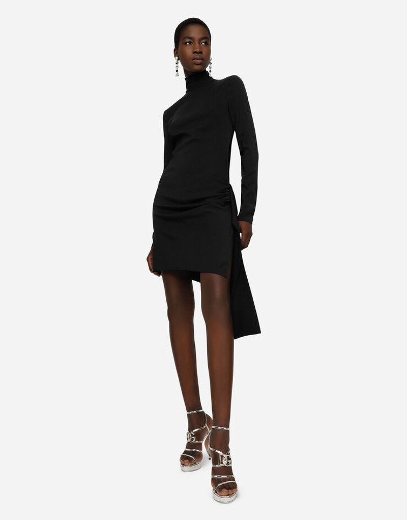 Short cady dress with bow detail 5