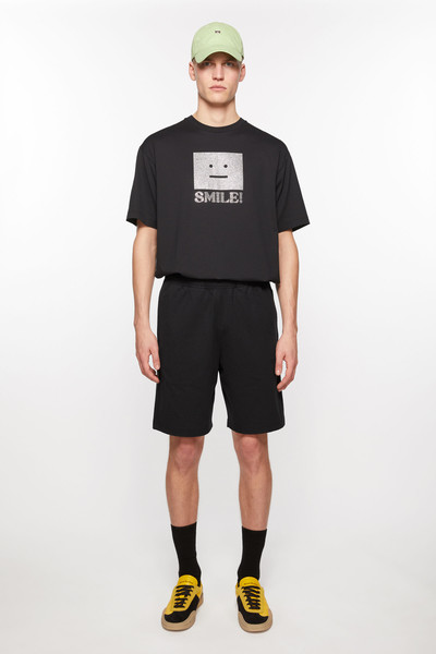 Acne Studios Printed sweat shorts - Black outlook