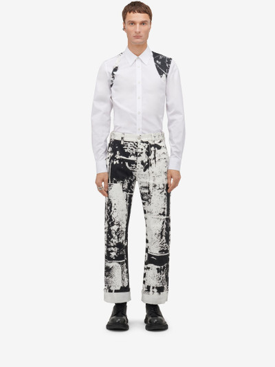 Alexander McQueen Men's Fold Workwear Jeans in Black/white outlook