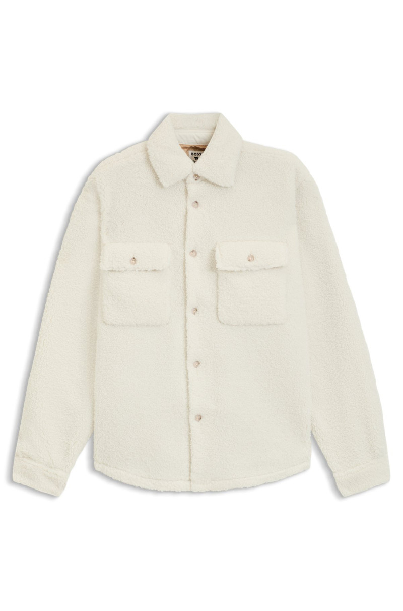 BOSS X STEIFF RELAXED-FIT OVERSHIRT IN TEDDY 1