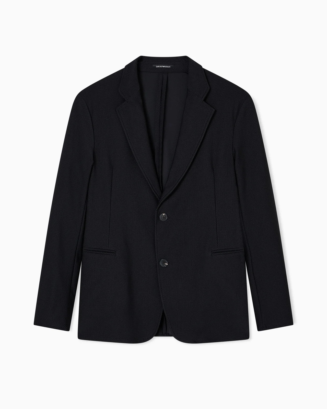 SINGLE-BREASTED JACKET IN TECHNICAL JERSEY WITH A 3D MICRO-TEXTURED EFFECT - 1