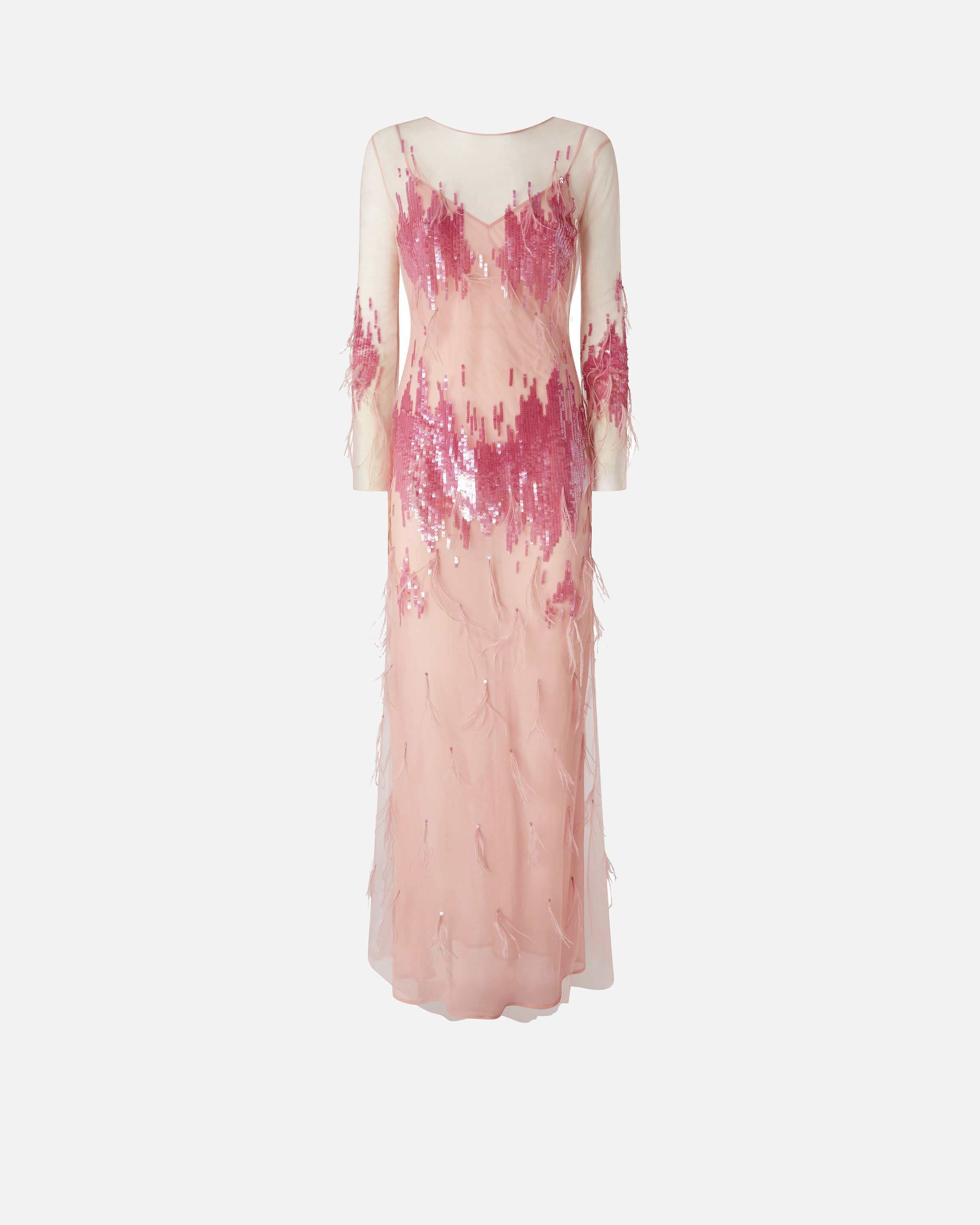 DRESS WITH SEQUINS AND FEATHERS - 1