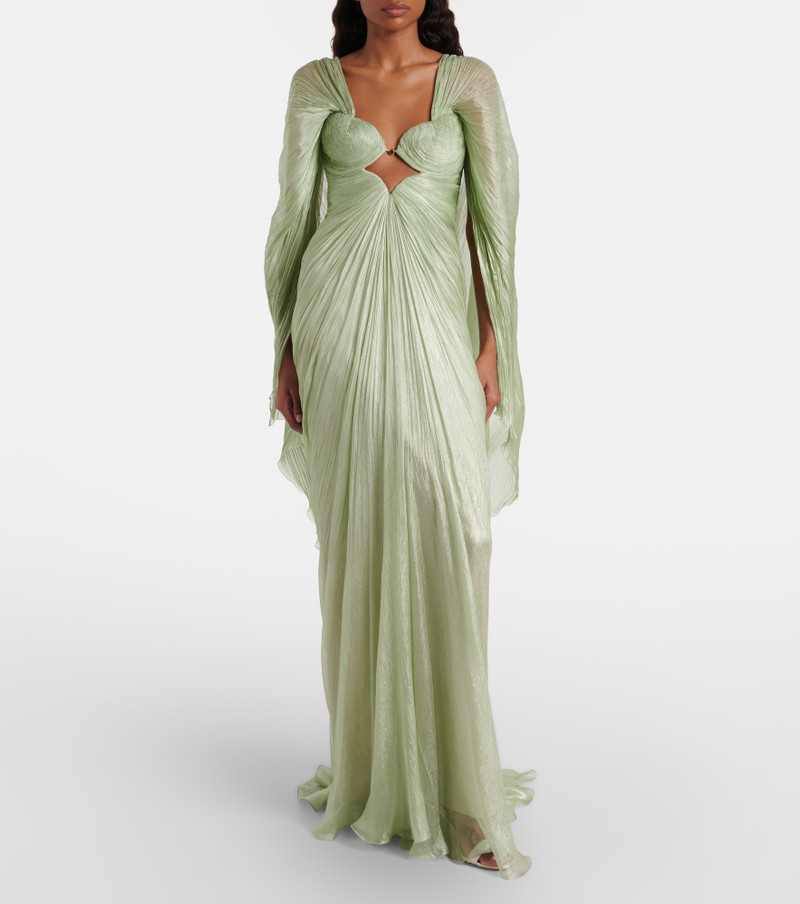 MARIA LUCIA HOHAN Cassandra caped silk muslin gown outlook