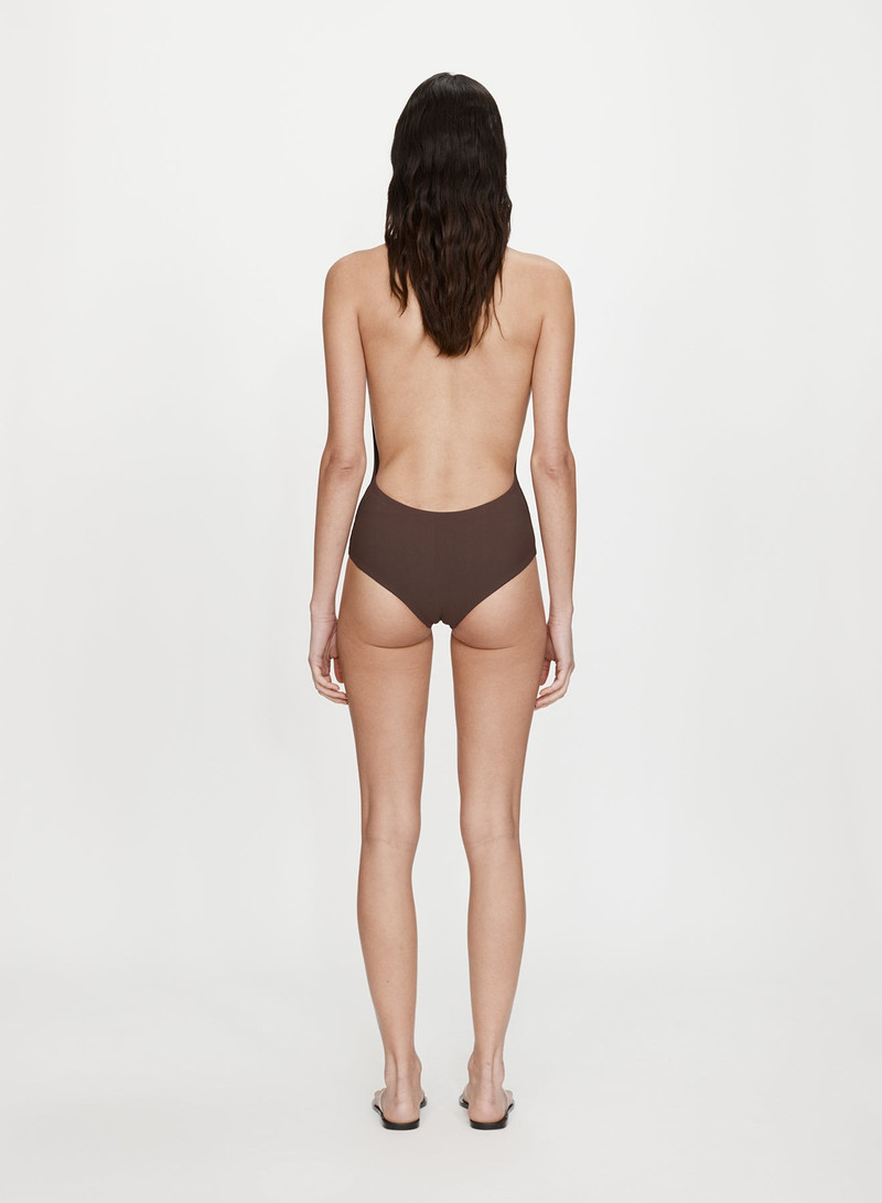 Mineral Stone Ruched Halter One Piece 4