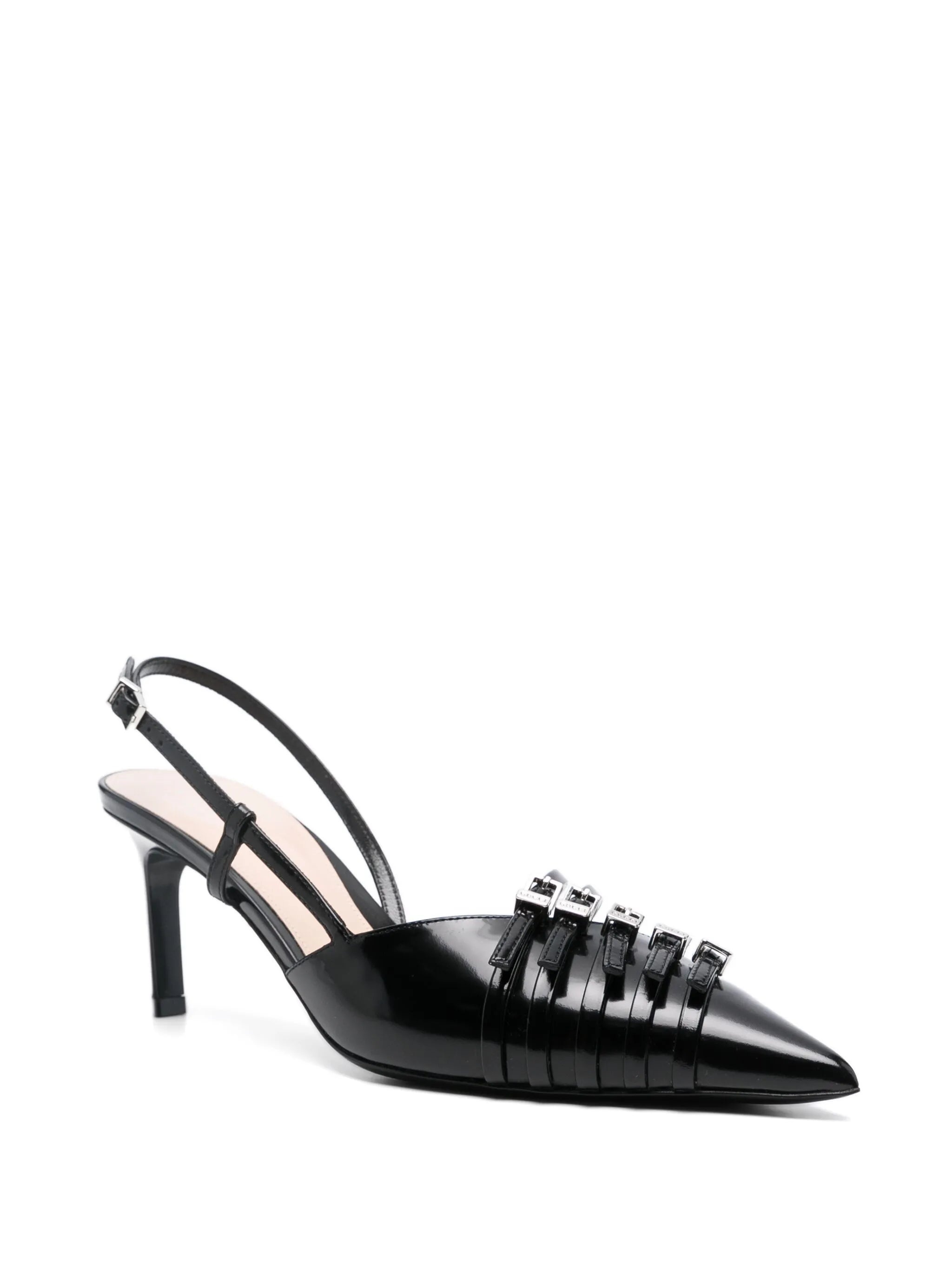 65mm Leather Slingback Pumps - 4