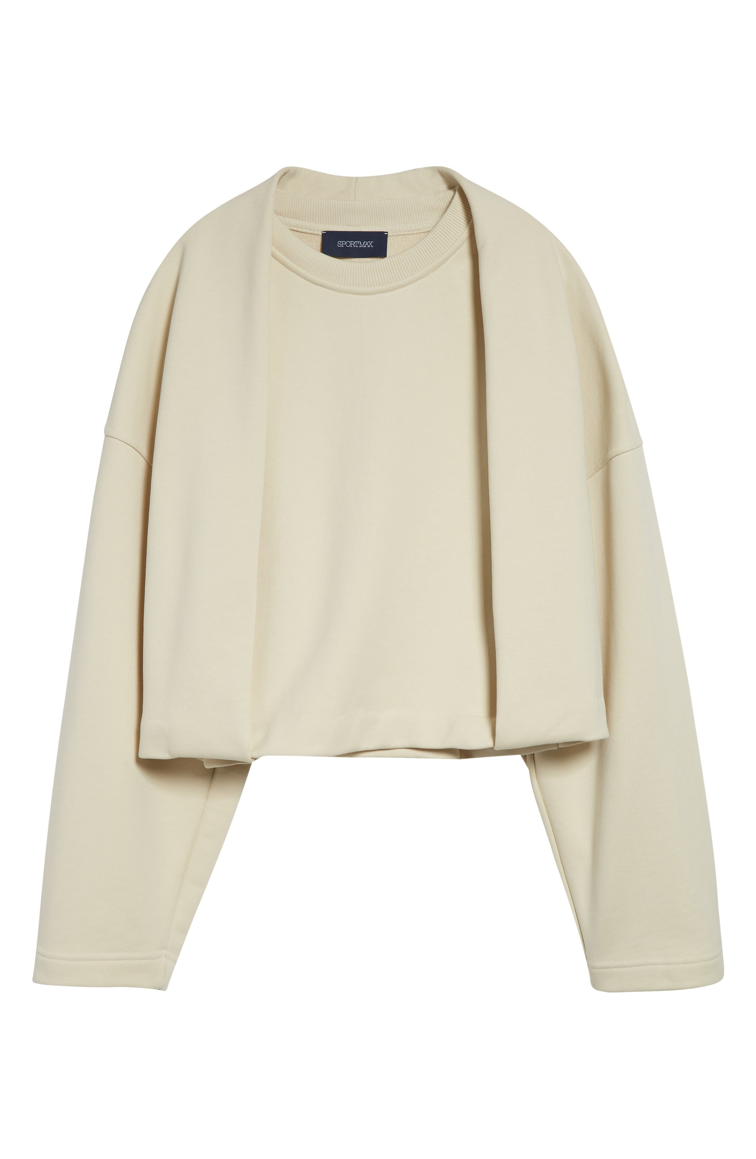 SPORTMAX Minnie Layered Effect Sweatshirt in Ivory at Nordstrom - 6