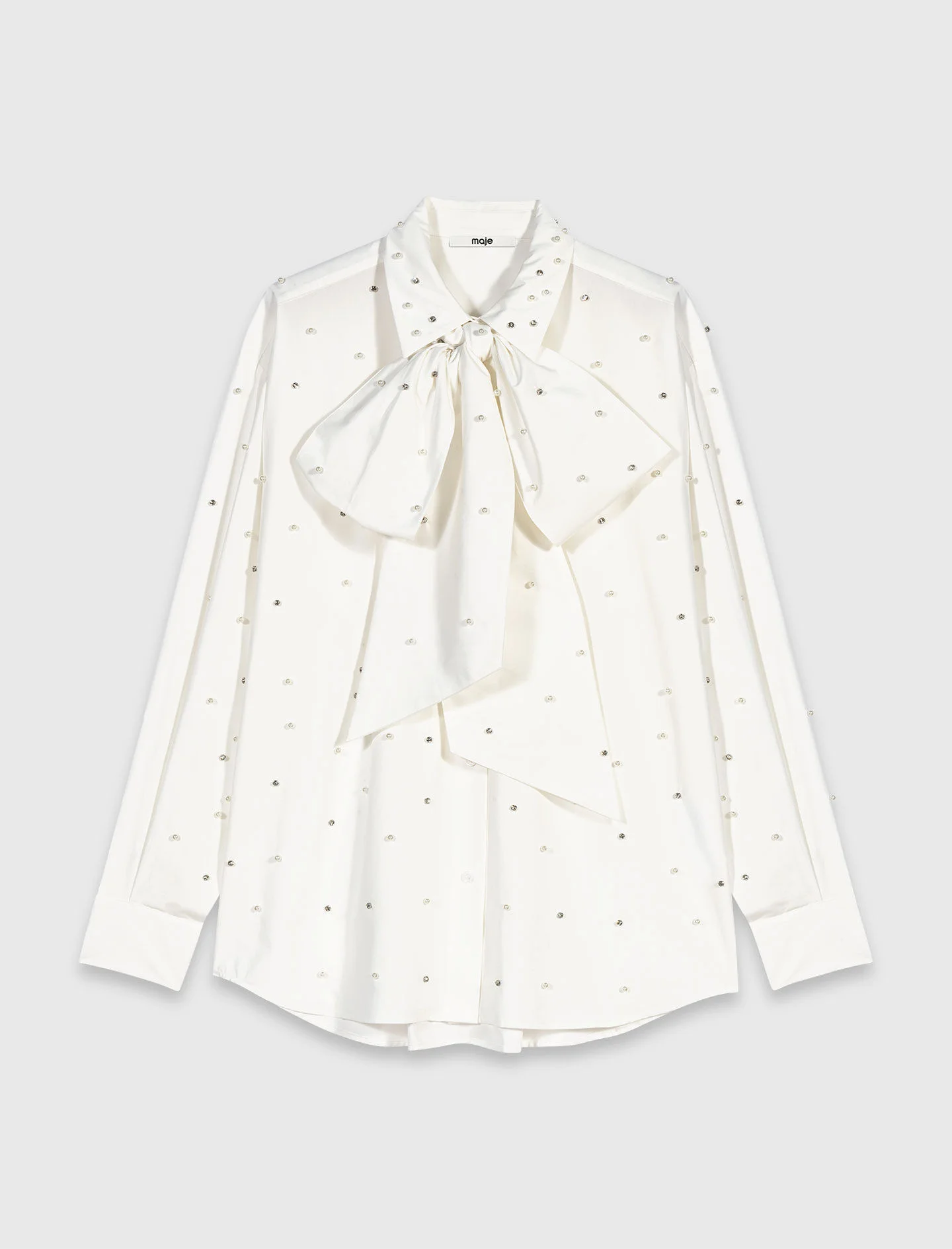 Rhinestone shirt with tie - 1