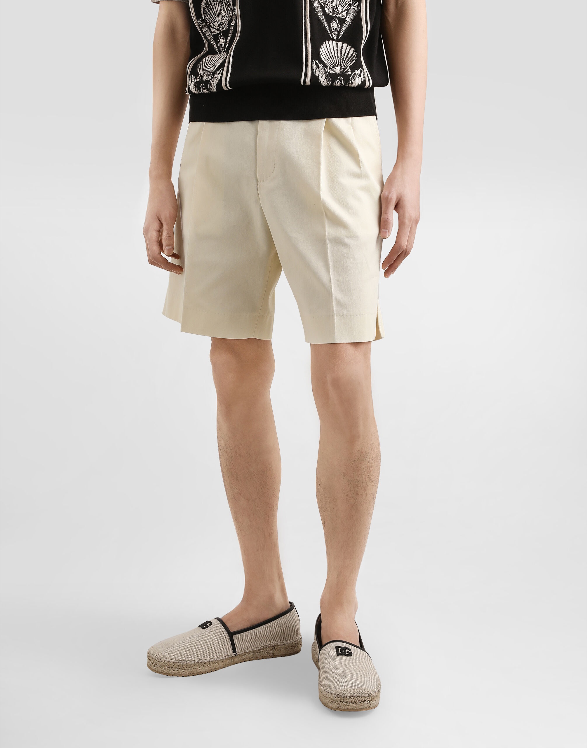 Cotton gabardine bermuda shorts - 4