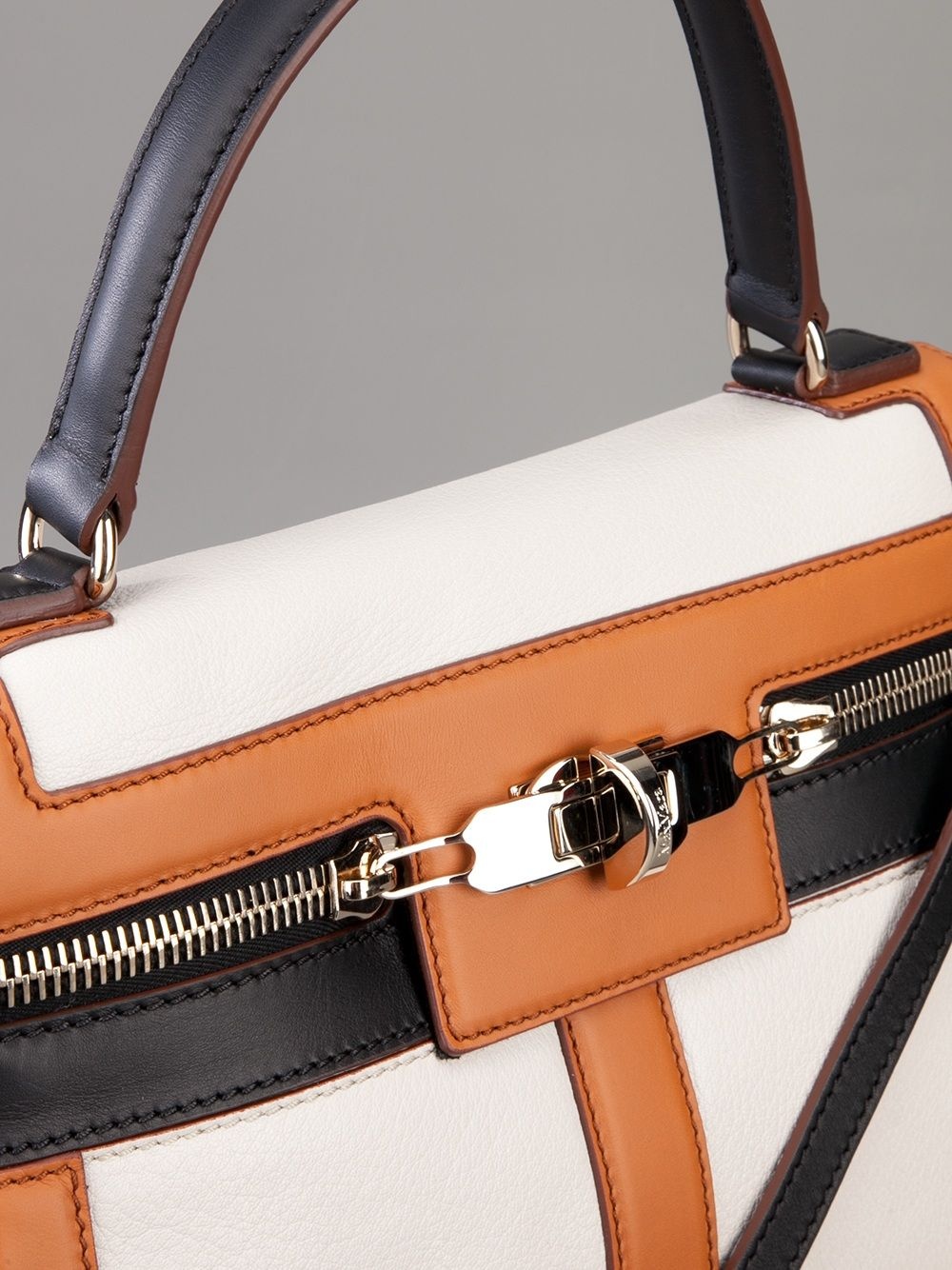 tri-colour zip up tote - 5