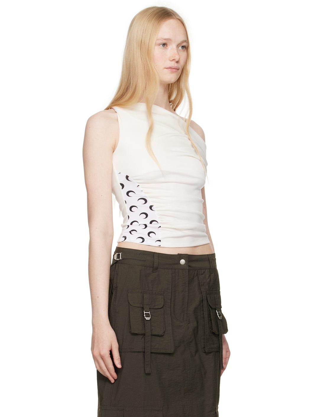 SSENSE Exclusive Off-White Soft Jersey Draped Top - 2