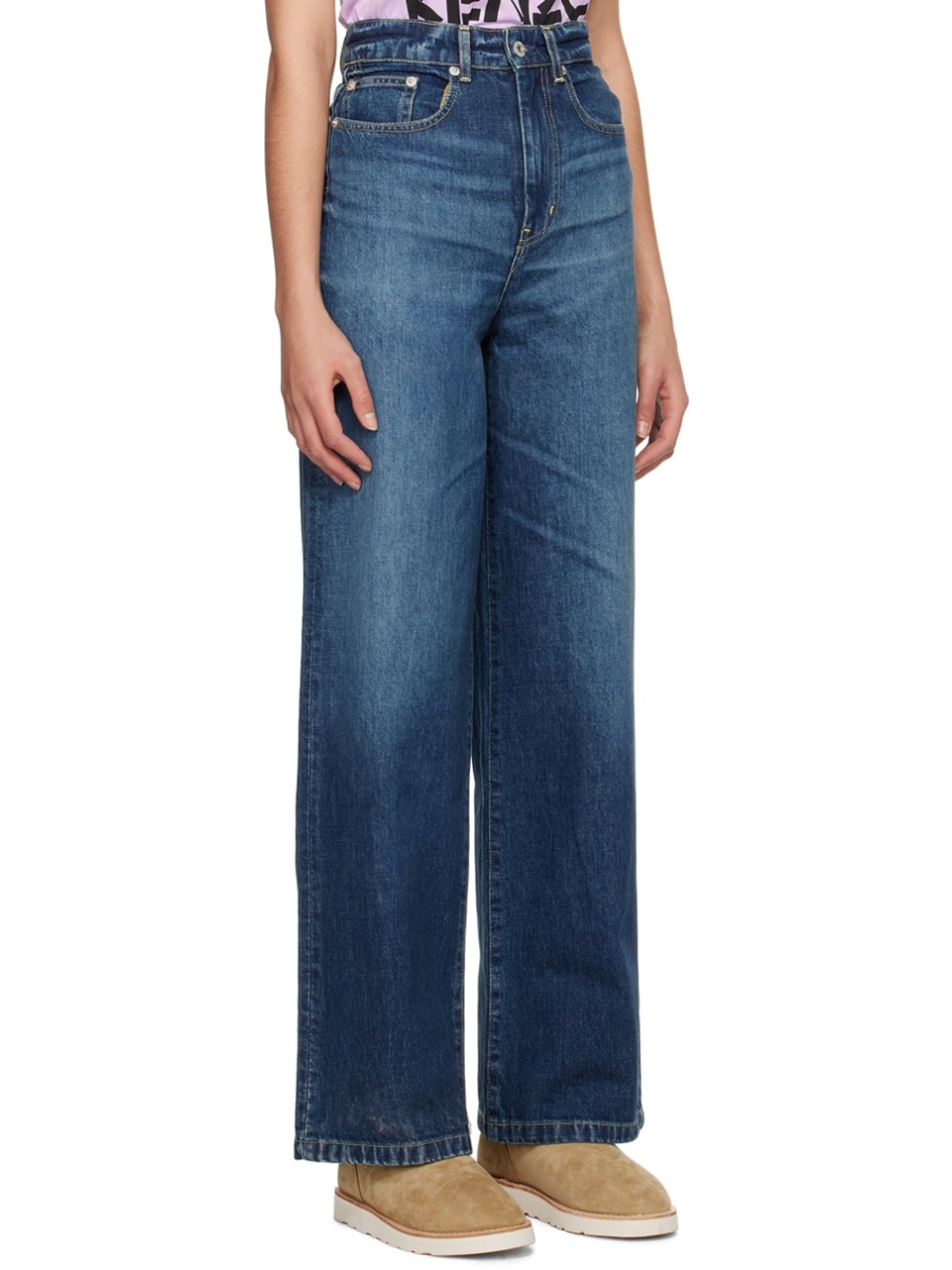 Navy Kenzo Paris Faded Jeans - 2