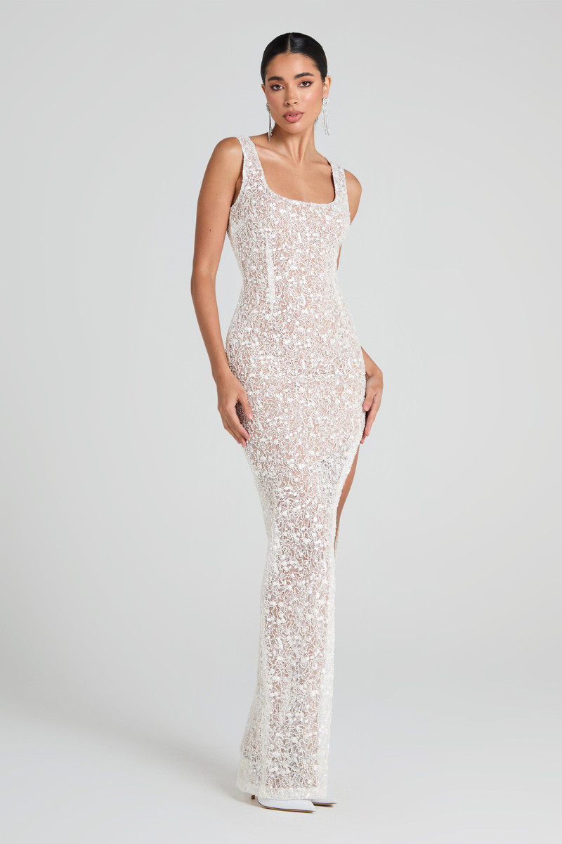 NADINE MERABI Louisa White Dress outlook