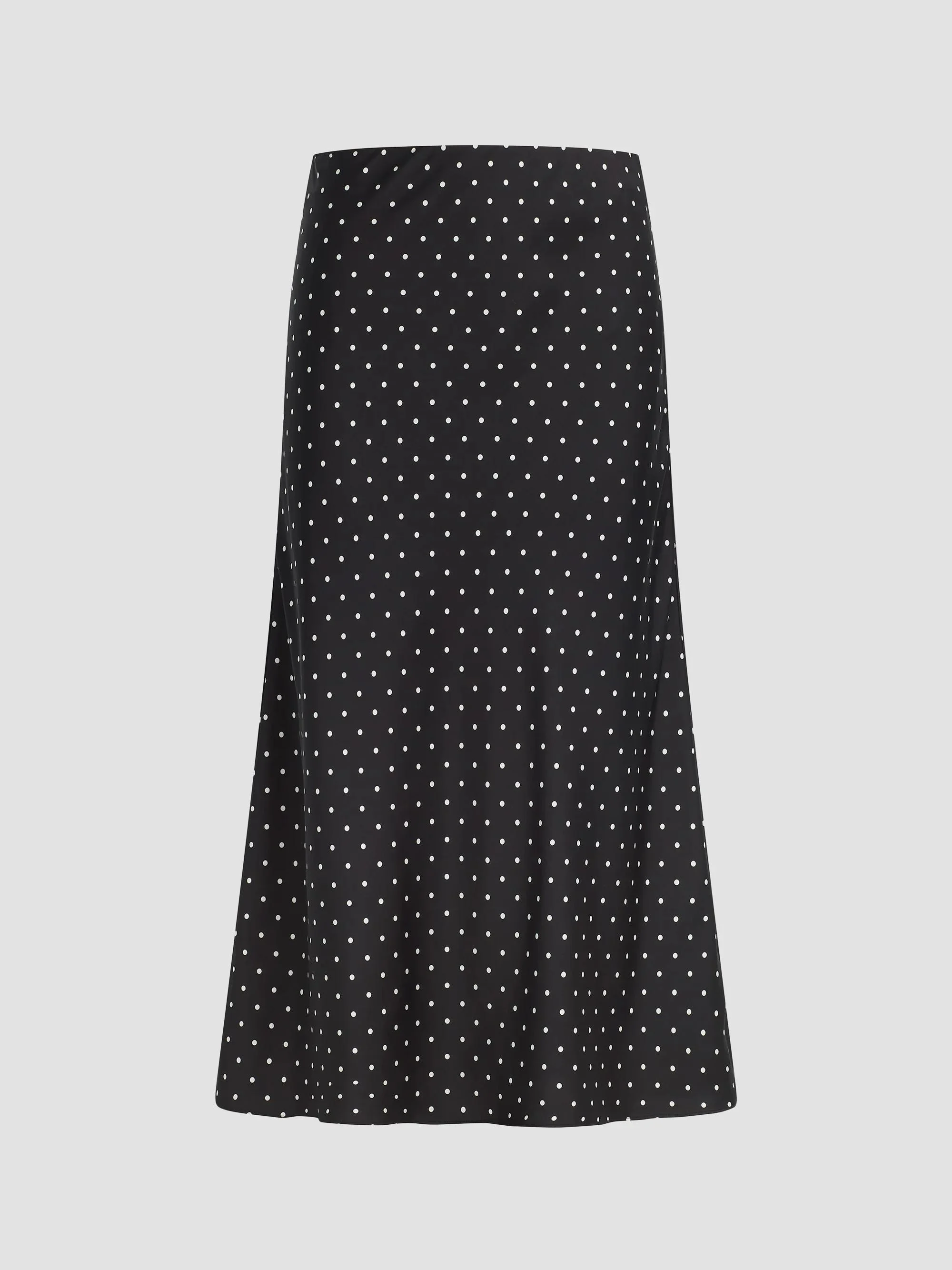Women's Ines Polka Dot A-Line Midi Skirt - Black Polka Dot - 1