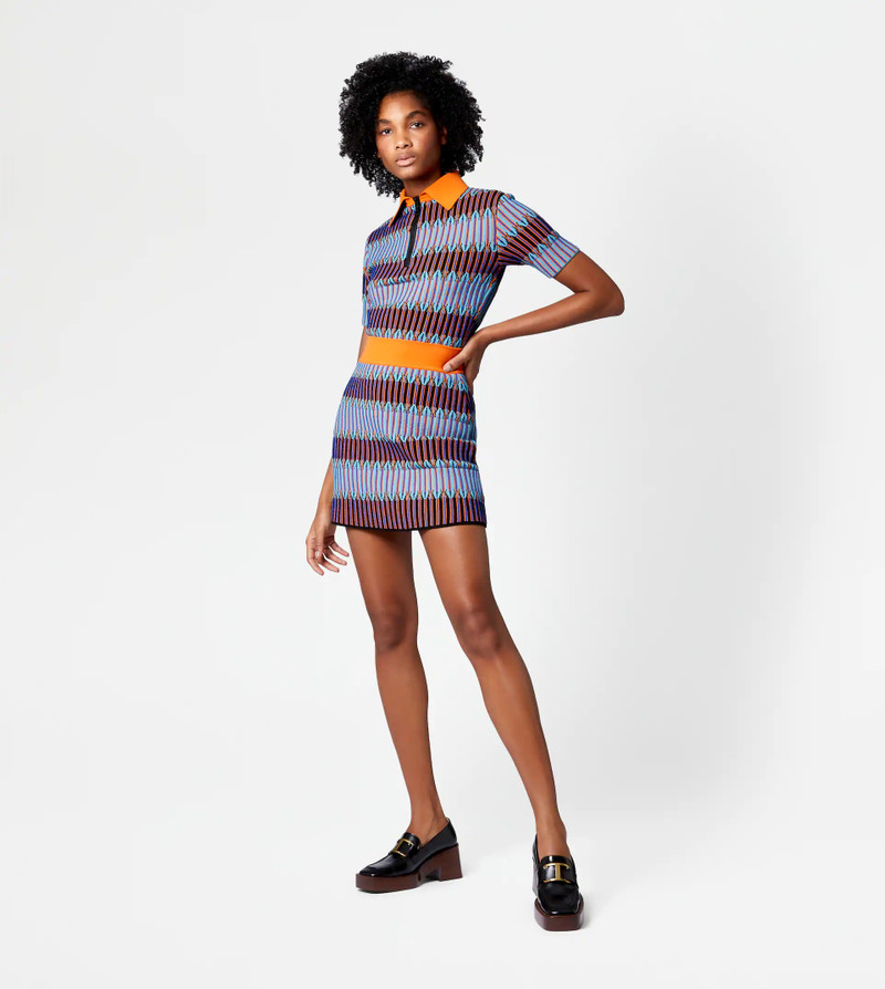 Tod's JACQUARD POLO SHIRT - LIGHT BLUE, ORANGE outlook