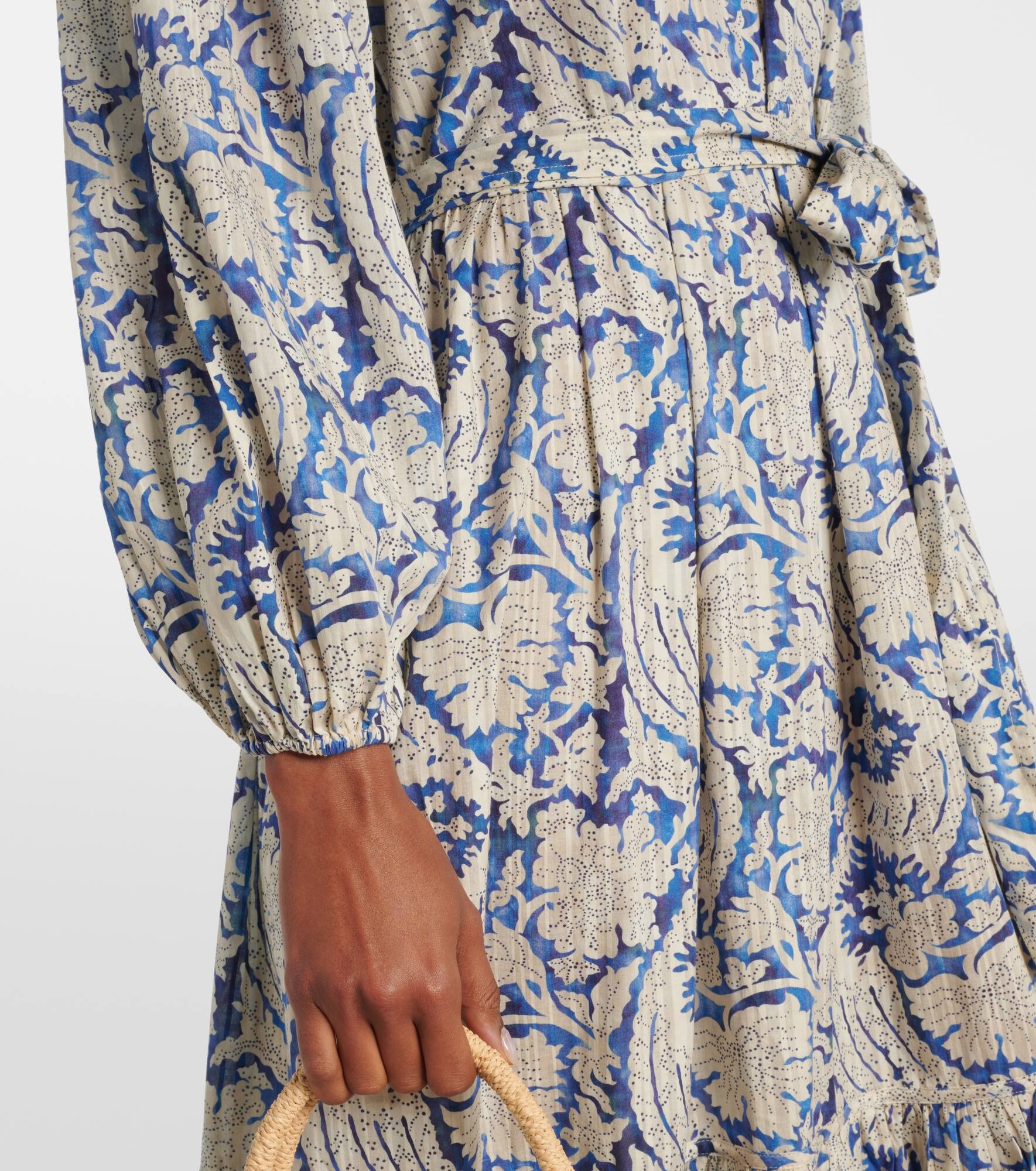 Seraphina printed cotton-blend midi dress - 5