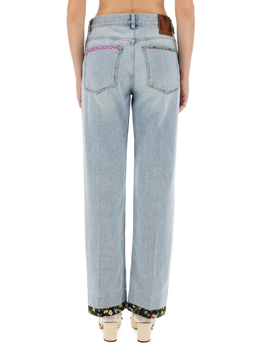 Embroidered Denim Pants - 3